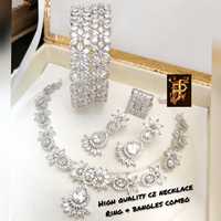 Collier, boucles d'oreilles, bracelets et bagues combinés, pour jolies femmes, création en inde, bijoux de shopping, nouvelle collection