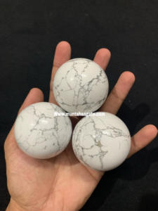 Sphère en howlite de qualité supérieure, pierre naturelle, cristaux faits à la main, marque MUNTAHA AGATE, pour le Feng Shui, objets de collection, décoration intérieure - Product Image 3