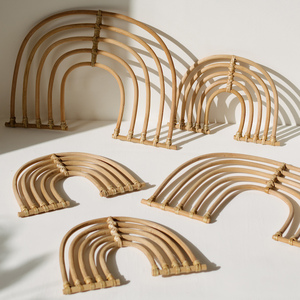 Natural Rattan rainbow Hanger for Nursery <b>Baby</b> Room Decor - Product Image 1
