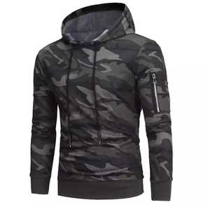 Sudadera con Capucha de Forro Polar para Hombre, Camuflaje, Corte Regular, con Bolsillo, Informal, Transpirable, Ecológica, de Poliéster Tejido, 340g - Product Image 2