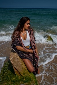 Kimono en soie Boho fait à la main demi-manches cravate teinture robe de couverture tissée respirante avec taille naturelle pour la plage de vacances d'été - Product Image 5