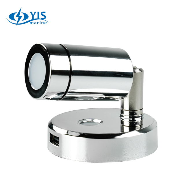 YIS Marine 12v 24v Caravan Bedside Lamp with USB Charger Socket Reading Light Led Rv Boat Bus