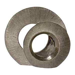 Vajilla de cerámica plateada pulida de Metal duradero, escultura de círculos de imitación envejecidos, cubiertos elegantes - Product Image 1