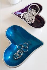 Cuenco de corazón de aluminio para el hogar, cuenco decorativo con acabado esmaltado, vajilla de diseño moderno, cuencos de Metal para servir corazones - Product Image 6