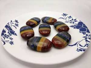 Siete Charka Palmstone Bonded | 7 Chakra Palmstone | Chakra curación piedras preciosas - Product Image 3