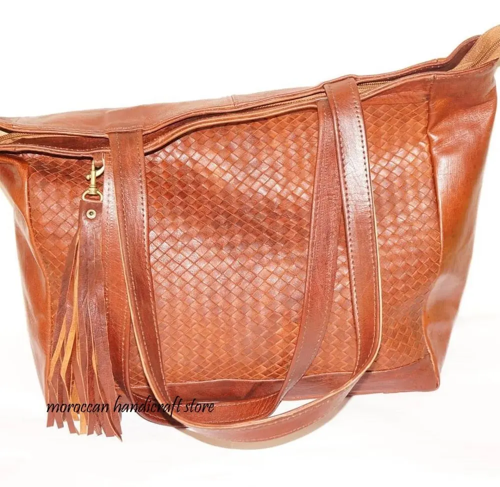حقيبة الجراب الجلدية حقيبة المغربي جلد طبيعي حقيبة كتف