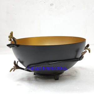 ชามทำมือดีไซน์ทันสมัยทำจากโลหะอะลูมิเนียมชามตกแต่งดีไซน์ทรงกลมเคลือบทอง - Product Image 4