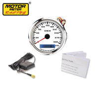 Speedometer GPS Elektrik Analog 85mm Baru 300 km 0~300KMH Sensor Motor Stepper Lampu Latar LED Merah Meter Motor untuk