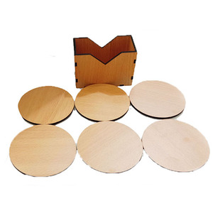 Posavasos de MDF de forma redonda, tapa de vidrio para bebidas y posavasos de MDF para decoración de mesa, accesorios, esteras y almohadillas - Product Image 5