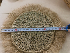 Vietnam Natural Fringe <b>Round</b> Handmade Seagrass Charger Plates Straw Decoration Table Mat Water Hyacinth <b>Placemat</b> Kitchen Wedding - Product Image 6