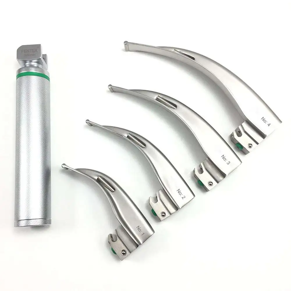 Instrumentos quirúrgicos profesionales, laringoscopio de fibra óptica para diagnóstico médico, laringoscopio Macintosh Miller, de alta calidad