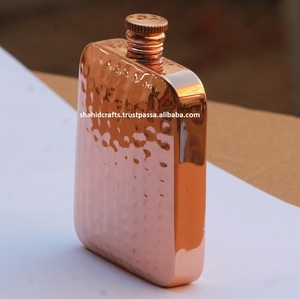 กระติกน้ำทองแดงแท้ 100% คุณภาพสูง ดีไซน์โค้งมนทันสมัย แบบตอกลาย - Product Image 2