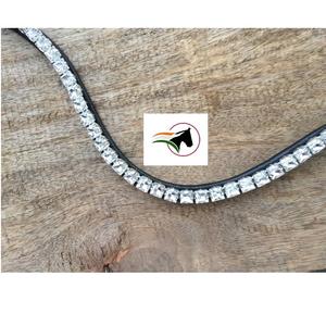 Bande de sourcils de cheval à la mode de luxe cristal d'opale clair de 8 mm avec boucle de ruban adhésif ouvert à l'arrière produits de cheval à la mode - Product Image 1