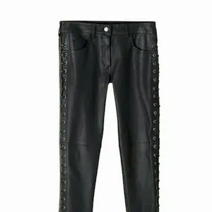 PANTALON MOTO EN CUIR À LACETS Pantalon en cuir véritable de haute qualité pour hommes à des prix abordables meilleure qualité