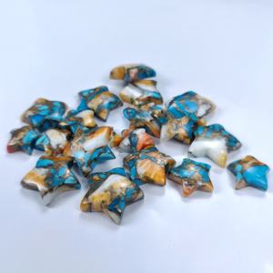 พลอยธรรมชาติรูปดาวสังเคราะห์สีเทอร์ควอยซ์สำหรับทำเครื่องประดับ - Product Image 2