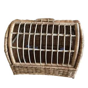 Vintage rattan handmade pet carrier cat carriers from Vietnam