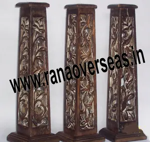 Brûleur d'encens en bois artisanal moderne avec parfum aromatique indien pour le yoga et la maison - Product Image 1