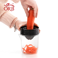 ORB Multifunctionele handmatige groentespiralizer, voedselversnipperaar, citruspers, roestvrijstalen messen, transparante container
