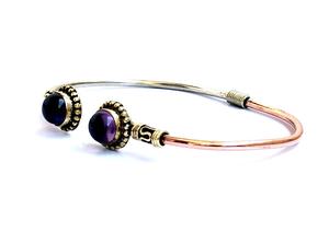Adjustable Amethyst Stone Fashion <b>Bracelet</b> Stylish Gemstone Bangles - Product Image 3