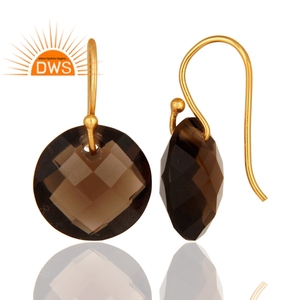 Pendientes Colgantes de Plata de Ley 925 Hechos a Mano en India con Cuarzo Ahumado Natural para Mujer, Fabricante de Joyería - Product Image 2
