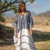 Caftan trois quarts à col en v pour femmes, vêtements de plage d'été - Product Image 2