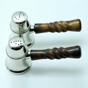 Table Top Antique Color Bone Handle & Brass with Nickel Polished Made by Professional Manufacturer <b>Salt</b> & <b>Pepper</b> <b>Set</b> - Product Image 2