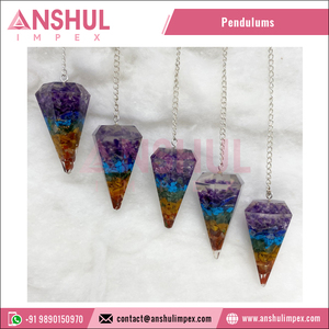 Péndulos de Orgón de Ágata Multicolor Natural Tallados para Sanación y Feng Shui, Venta al por Mayor a Precio de Mayoreo - Product Image 4