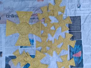 Alambre hecho a mano bordado Iglesia desgaste Cruz Santa Cruz bordado coser para vestimenta - Product Image 2