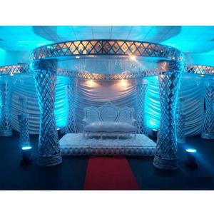 มณฑปแต่งงานคริสตัลสุดอลังการสไตล์มหารานี ธีมสีน้ำเงินแบบชนบท มณฑปแต่งงานอินเดียสุดตระการตา ตกแต่งมณฑปแต่งงานคริสตัลสุดหรูจากสหราชอาณาจักร - Product Image 1