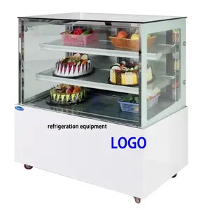 Produttore di fabbrica doppio vetro di raffreddamento con frigorifero vetrina da banco per negozio di torte e panetteria