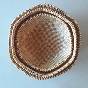 Bandeja pequeña tejida de bambú, hecha a mano, tradicional de Vietnam, tamaño completo - Product Image 6