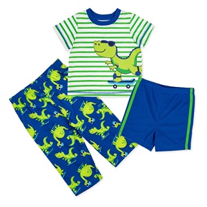 Niños niño PJ dinosaurio camiseta pantalones cortos estampado personalizado pijama conjunto para niño - Product Image 5