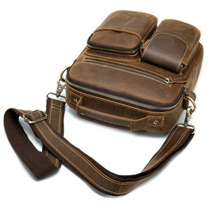 MBF-0402 personnalisé sac à bandoulière tactique étanche pour hommes bonne qualité nouveau Design en cuir véritable doublure en cuir de vache matériel - Product Image 3