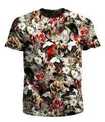 Partout T-shirt Imprimé Floral 100% Coton O-cou À Manches Courtes de Haute Qualité Prix de Gros T-shirt Pour Les Hommes De Bangladesh - Product Image 4