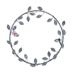 Metal Leaf & Flower Design Wall <b>Decoration</b> Wreath in Round Shape Wedding Home <b>Decoration</b> Luxury Design Wreath - Product Image 4