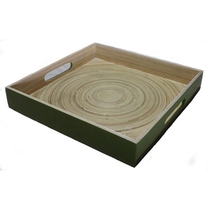 ถาดเสิร์ฟไม้ไผ่พร้อมที่จับรู - Product Image 1