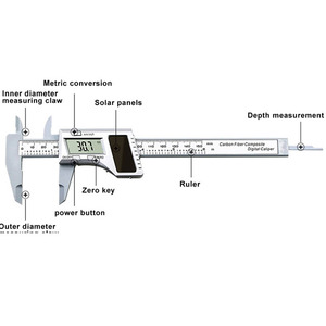 Calibrador Digital de Plástico con Energía Solar, Mini Calibrador Electrónico LCD de 0-150 <span class=keywords><strong>mm</strong></span> - Product Image 4