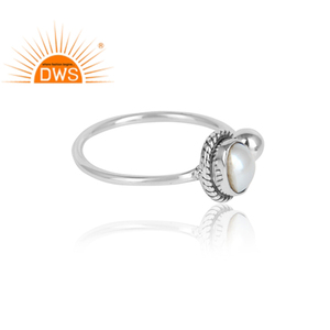 Natural Pearl <b>Ring</b> Gemstone Jewelry Oxidized 925 <b>Sterling</b> <b>Silver</b> <b>Adjustable</b> <b>Ring</b> Supplier Classic Collection - Product Image 2
