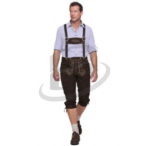 Costumes d'Oktoberfest bavarois bio, pantalon Lederhosen en cuir de vache, pour festival de la bière, Halloween, cosplay, fête costumée - Product Image 6
