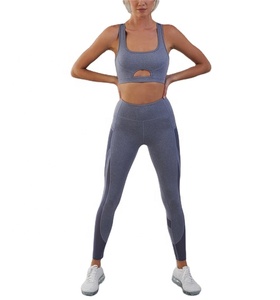Soutien-gorge et pantalon de yoga taille haute pour femme ensemble haut de sport deux pièces et équipement d'entraînement équipement de fitness adapté au fitness - Product Image 1