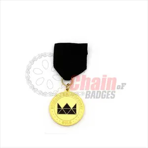 Medaglia con nastro all'ingrosso produttore di alta qualità medaglione massonico Logo personalizzato articoli medaglie metallo
