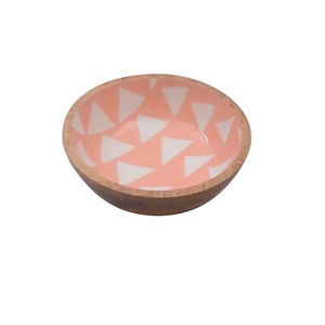 Enamel Finishing Household Catering Serving Bowl Customized Fruit Salad Server Bowl Pasta Or <b>Noodles</b> Serving Wooden Bowl - Product Image 1