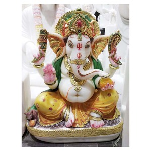 Grade Marble Colorful Ganesh Statue - Product Image 1