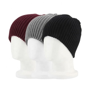 Unisex Fashion Men's Knit Baggy Beanie Winter Hat Ski Slouchy Chic Knitted hat Wool Beanie Elastic Hat for Men - Product Image 1