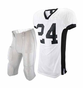 Ensemble de maillots de football américain unisexe blanc bleu rouge 23, en twill, maille respirante, antibactérien, séchage rapide, col en V, coupe athlétique - Product Image 6