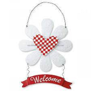 RAZVI INTERNATIONAL RI-86011 ของตกแต่งบ้านแบบแขวน ดีไซน์ดอกไม้โลหะสีขาว ทำมือ ทนทาน เป็นมิตรกับสิ่งแวดล้อม ปลอดภัย สวยงาม - Product Image 1