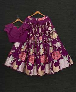 Vente en gros prix lourd Georgette broderie séquence travail Lehenga Choli avec Dupatta indien et pakistanais mariage vêtement ethnique - Product Image 5