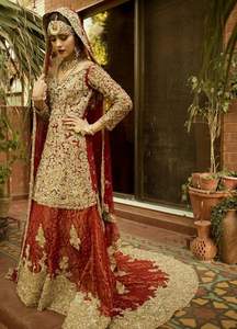 เสื้อตัวยาวของ atiya libas ที่น่าทึ่งของอินเดีย/ปากีสถาน lehenga choli Heavy zardozi สำหรับงานแต่งงานของผู้หญิง-วัสดุอะซิเตท-2019 - Product Image 2