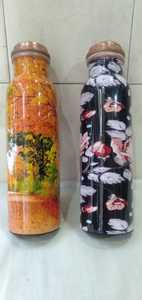 Bouteille d'eau en cuivre avec couvercle 0,5 L 5L Capacité Style sport Passe au lave-vaisselle Adultes Direct Applicable Verres Sûr Eau bouillante - Product Image 2