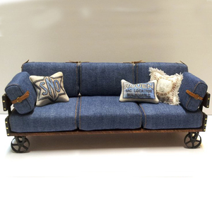 New Home Furniture Home Living Room Jeans <b>Sofa</b> Premium Denim Upholstered Modern Designer Couch Stylish Comfortable Contemporary - Product Image 2